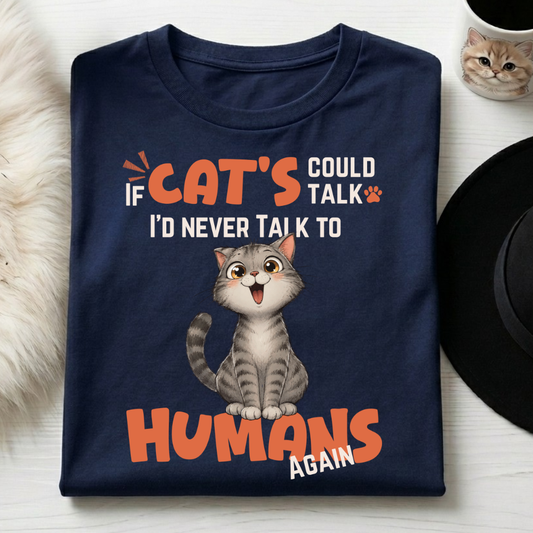 Funny Introvert Cat Graphic Tee | Streetwear Unisex Classic Crew T-shirt