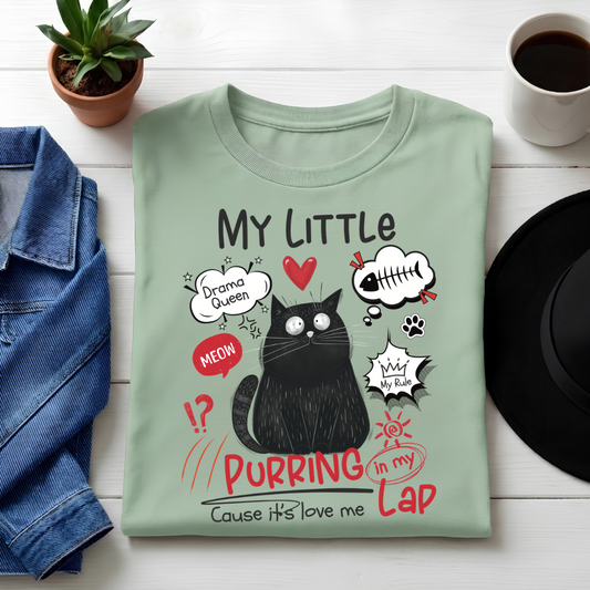 Unisex Classic Crew neck Tee-Funny Cat Lover Women's Graphic Tee – Cute Drama Queen Print