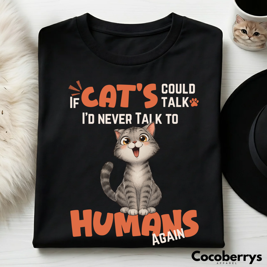 Funny Introvert Cat Graphic Tee |  Streetwear Unisex Classic Crew T-shirt