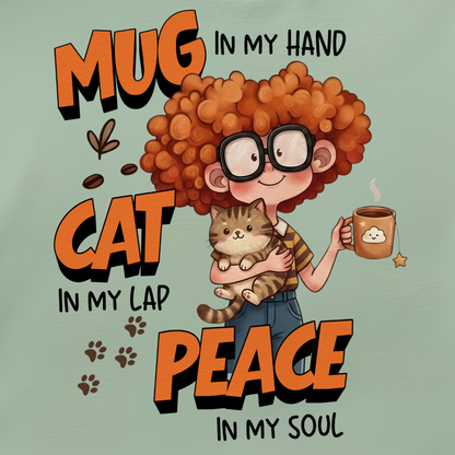 Unisex Classic Crew Tee-Cute Cat & Coffee Quote T-Shirt | Relaxed Cat Mom Graphic Tee for Women