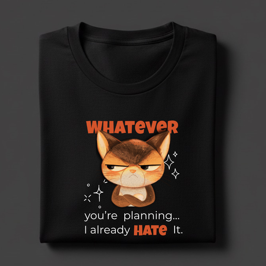 Premium 100% Cotton Unisex Classic Crew Neck T-Shirt ,Graphic Print, Regular Fit-Whatever