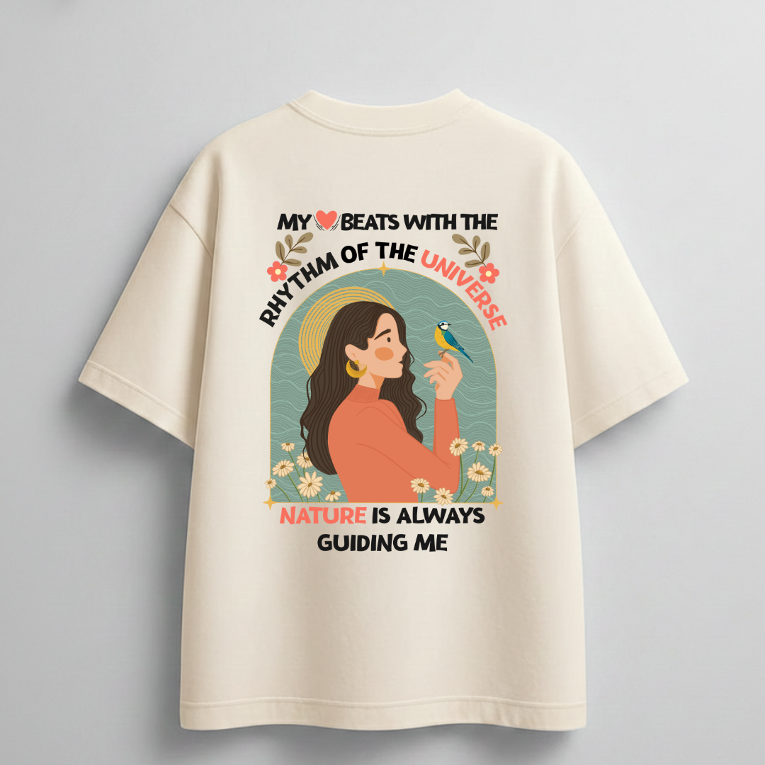 Cocoberrys Rhythm T-shirt - Artistic Girl with Bird Minimalist Graphic Design for Women