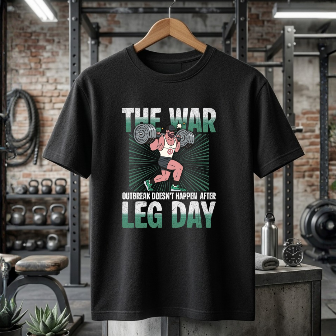 Unisex Classic Black Crew Neck Tee-The War Outbreak Leg Day Men's Muscle Graphic T-shirt