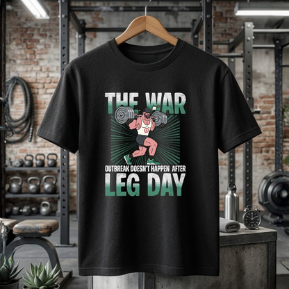 Unisex Classic Black Crew Neck Tee-The War Outbreak Leg Day Men's Muscle Graphic T-shirt