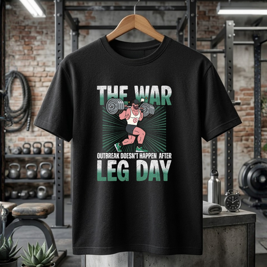 Unisex Classic Black Crew Neck Tee-The War Outbreak Leg Day Men's Muscle Graphic T-shirt