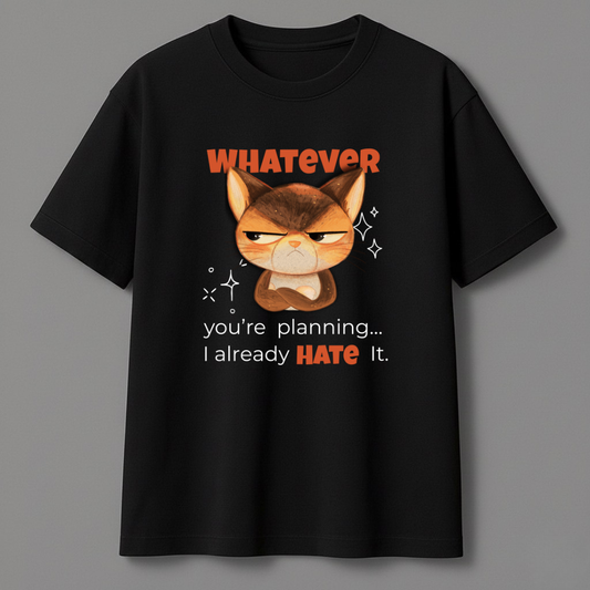 Premium 100% Cotton Unisex Classic Crew Neck T-Shirt ,Graphic Print, Regular Fit-Whatever