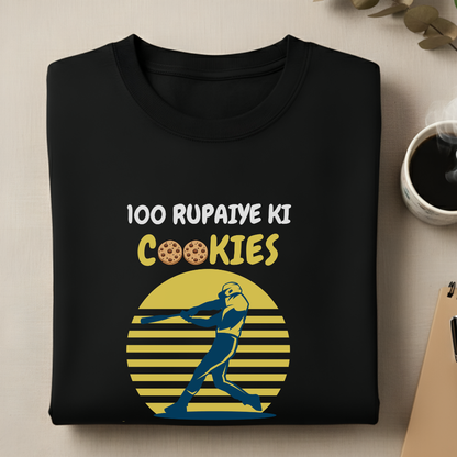 Front view of Cocoberrys Pookie edition premium cotton t-shirt for Abhishek Sharma and SRH fans, trending minimalist IPL 2026 fan gear.