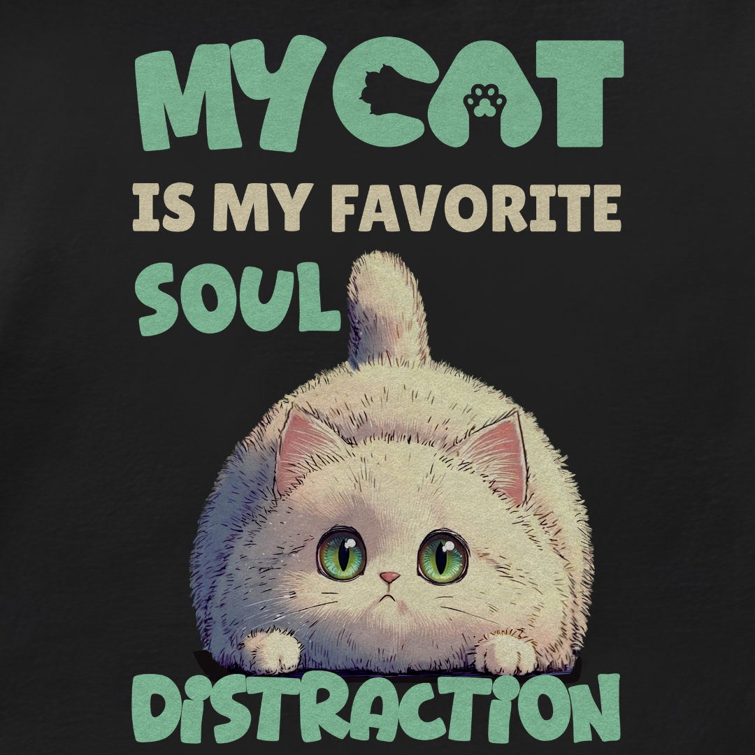 Classic Crew neck Tee-My Cat Is My Favorite Soul Distraction Unisex Cotton T-Shirt