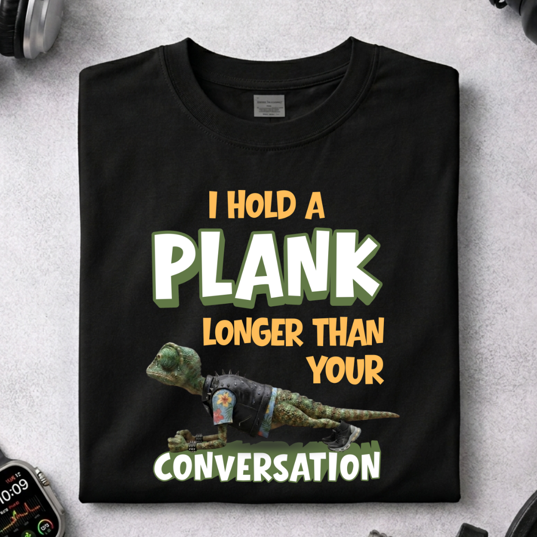 Unisex Classic Crew Graphic Tee -Sarcastic Fitness Quote T-Shirt - Lizard Plank