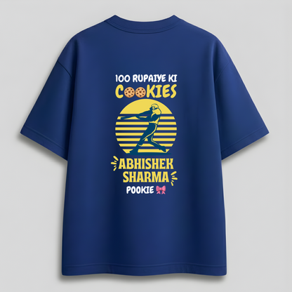 Front view of Cocoberrys Pookie edition premium cotton t-shirt for Abhishek Sharma and SRH fans, trending minimalist IPL 2026 fan gear.