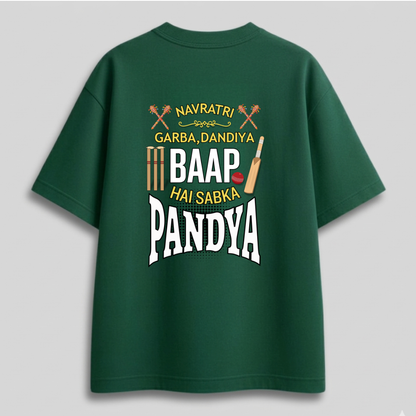 Front view of Cocoberrys Pandya edition premium cotton t-shirt for Hardik Pandya and Mumbai Indians fans, IPL 2026 captain special gear.