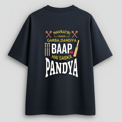Front view of Cocoberrys Pandya edition premium cotton t-shirt for Hardik Pandya and Mumbai Indians fans, IPL 2026 captain special gear.