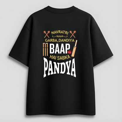 Front view of Cocoberrys Pandya edition premium cotton t-shirt for Hardik Pandya and Mumbai Indians fans, IPL 2026 captain special gear.