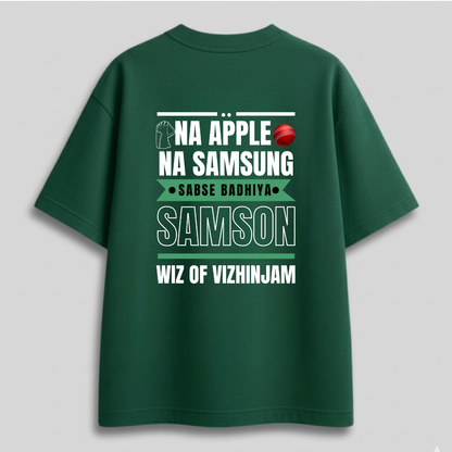 Front view of Cocoberrys Samson edition premium cotton t-shirt for Rajasthan Royals fans, official-style IPL 2026 fan gear.