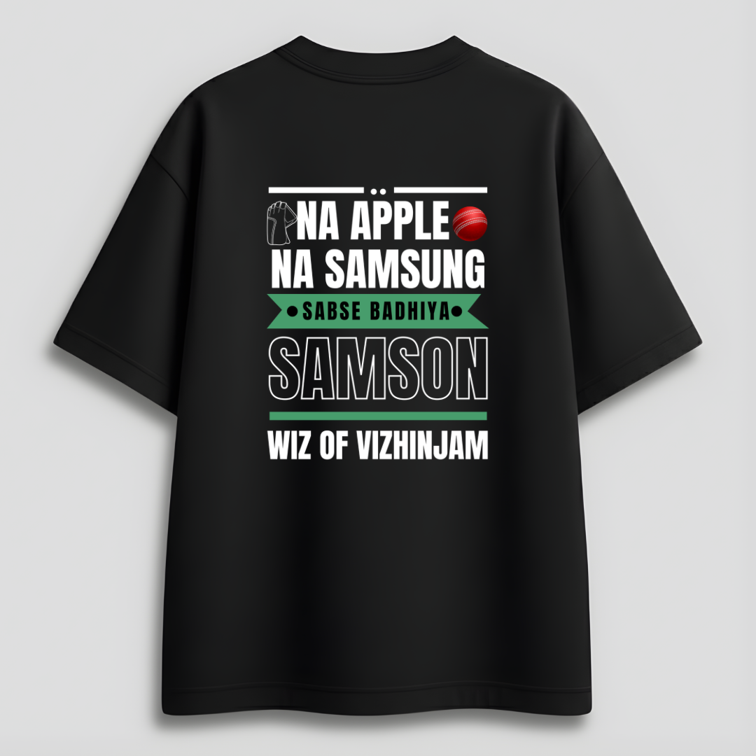 Front view of Cocoberrys Samson edition premium cotton t-shirt for Rajasthan Royals fans, official-style IPL 2026 fan gear.