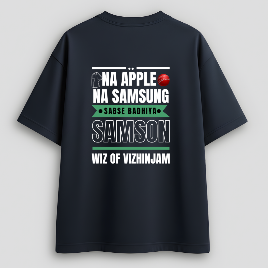 Front view of Cocoberrys Samson edition premium cotton t-shirt for Rajasthan Royals fans, official-style IPL 2026 fan gear.