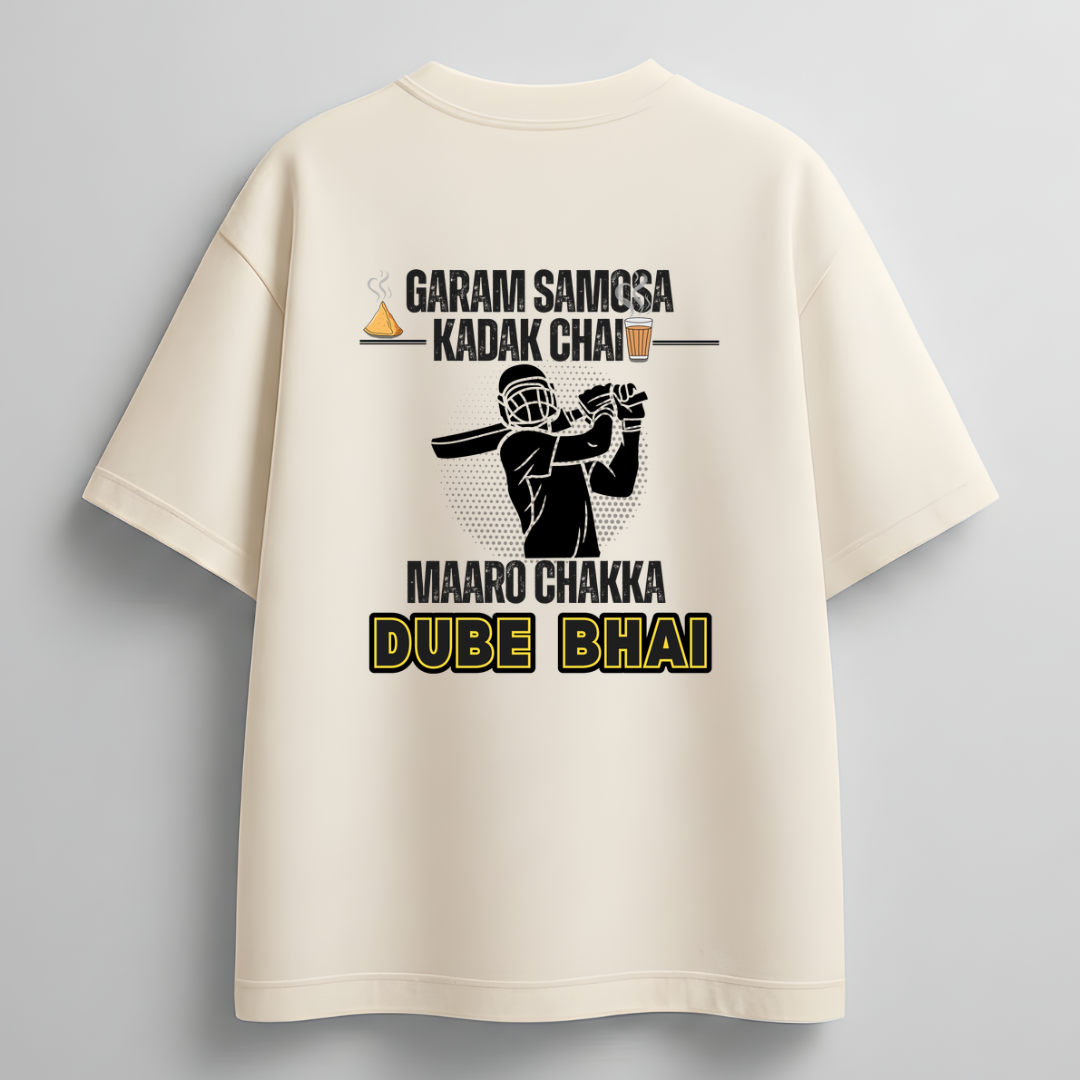 Front view of Cocoberrys Dube Bhai edition premium cotton t-shirt for Shivam Dube and CSK fans, perfect for IPL 2026 cricket season.