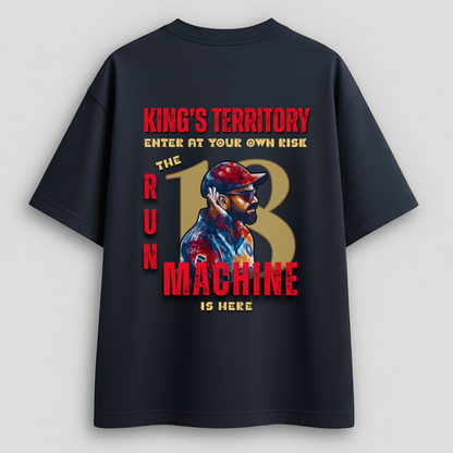 Front view of Cocoberrys King Virat Kohli inspired minimalist t-shirt for RCB fans, IPL 2026 edition.