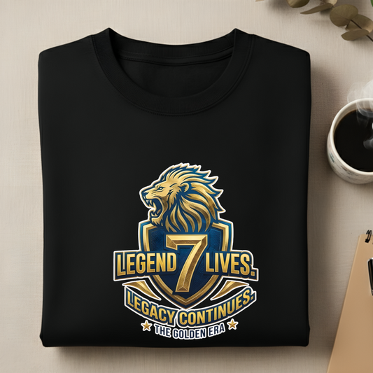 Front view of Cocoberrys Legend edition premium cotton t-shirt for MS Dhoni and CSK fans, perfect for IPL 2026 cricket matches.